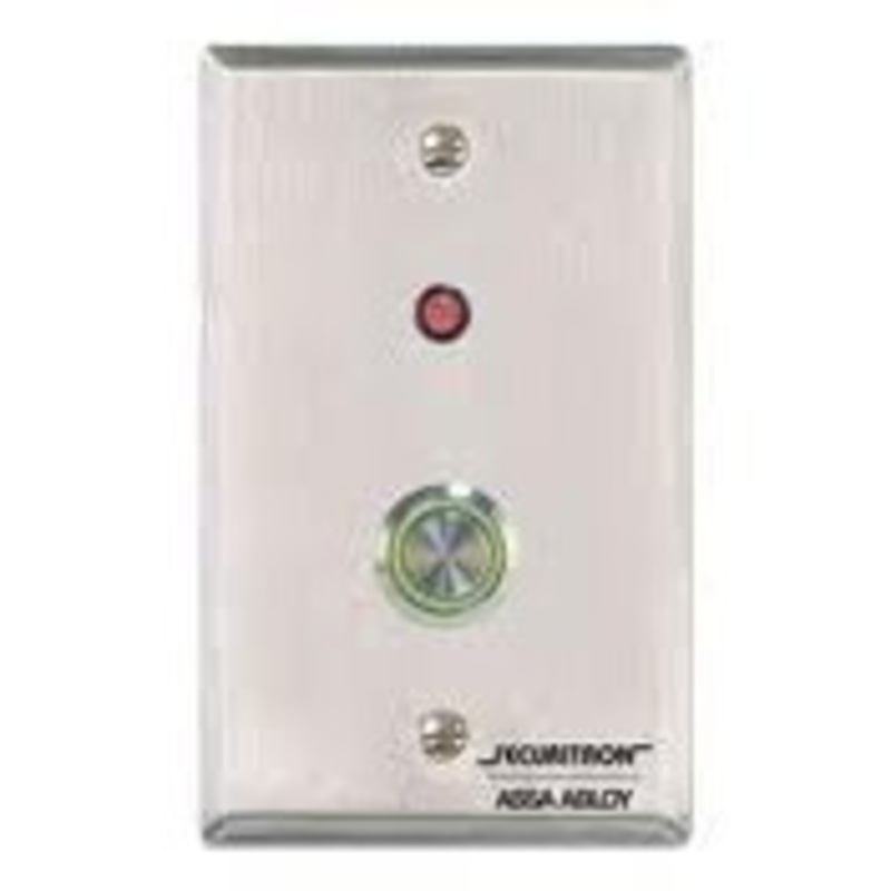 Securitron PB4LA-2 1 Stainless Steel Pushbutton with LED, Double Pole Double Throw, Maintained Contact, Single Gang