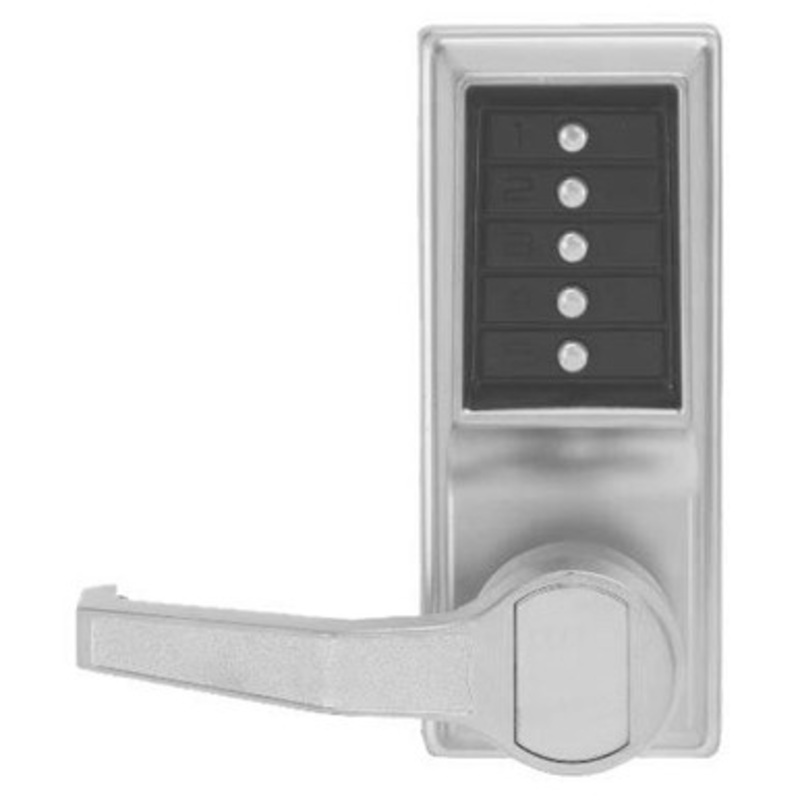 Simplex LR1012-26D-41 Pushbutton Lever Lock with no Key Override in Satin Chrome