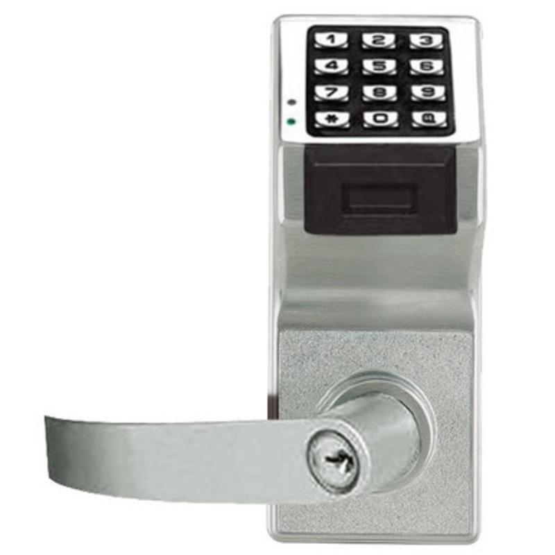 Alarm Lock Networx PDL6175IC-Y-US26D Digital Cylindrical Keyless PIN or PROX Lock Curved Regal Leverset Prepped For Yale Core Override in Satin Chrome