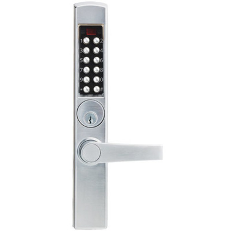 Eplex E3766BNL-626-41 Electronic Pushbutton Lever Lock with Best Core Override for Adams Deadbolt in Satin Chrome