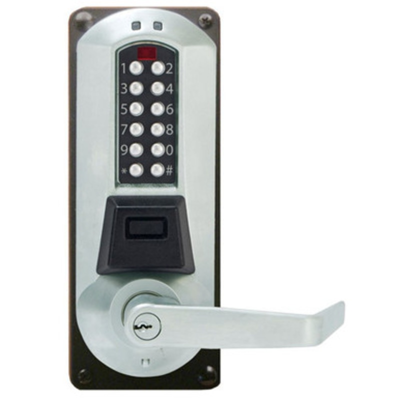 Eplex E5086BWL-625-41 Electronic Pushbutton Lever Lock with Best Core Override Mortise Lock in Bright Chrome