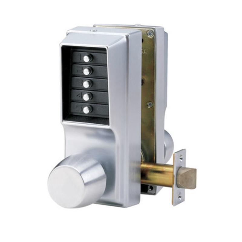 Simplex EE1015/EE1015-26D-41 Cylindrical PBL Lock Withknob 3/4in Thrw Float Fp With234in Bs in Satin Chrome