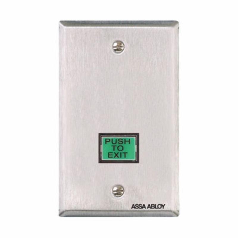 Securitron PB3EA 1 by 3/4 Illuminated Push to Exit Button, Double Pole Single Throw, Alternate Action, Single Gang