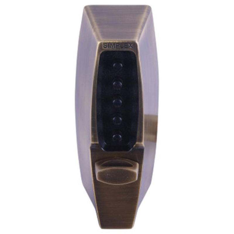 Dormakaba 7102-05 Pushbutton Deadbolt Keyless Lock in Antique Brass 2-3/4 Inch Backset