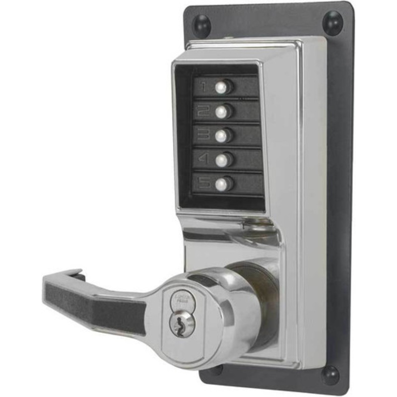 Simplex LLP1020S-026-41 Exit Trim Lever with Schlage RemovaBLe Core Key Override option in Bright Chrome