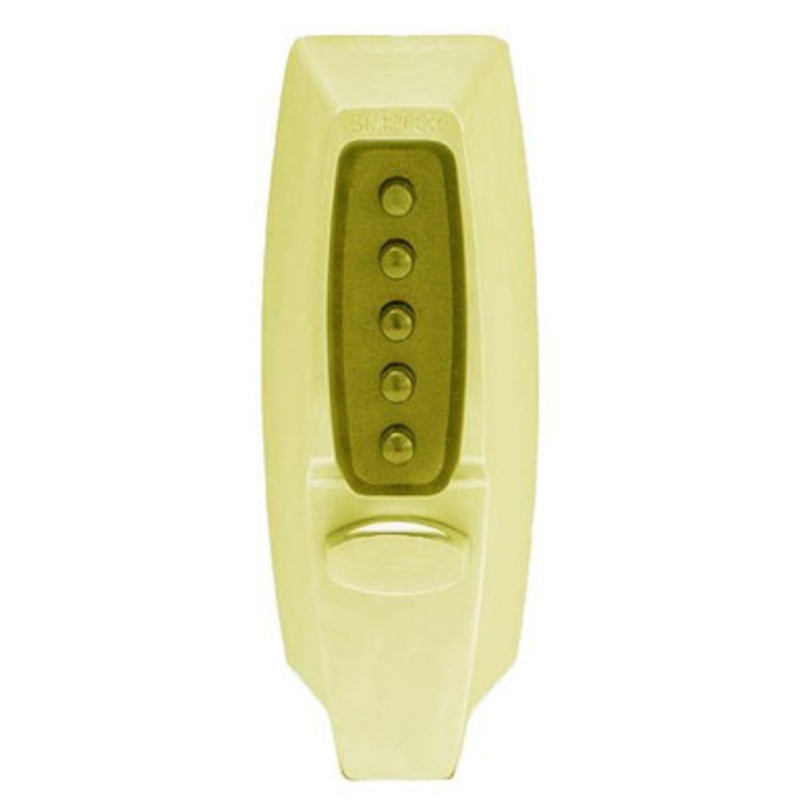Simplex 7104-03-41 Pushbutton Keyless Latch Lock in Bright Brass