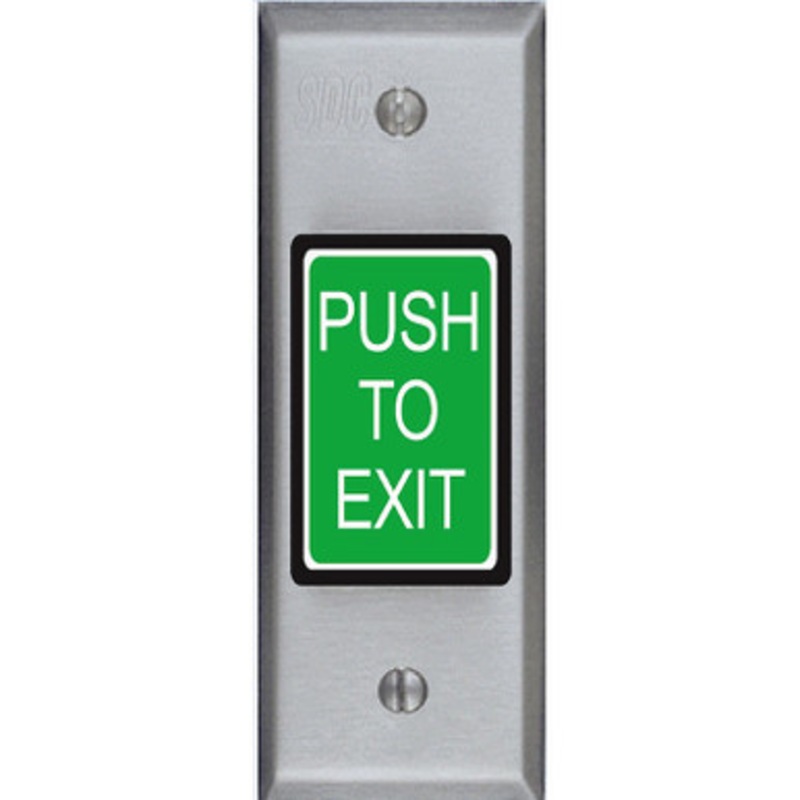 SDC 413NU Narrow Frame 2 Green Illuminated Exit Switch