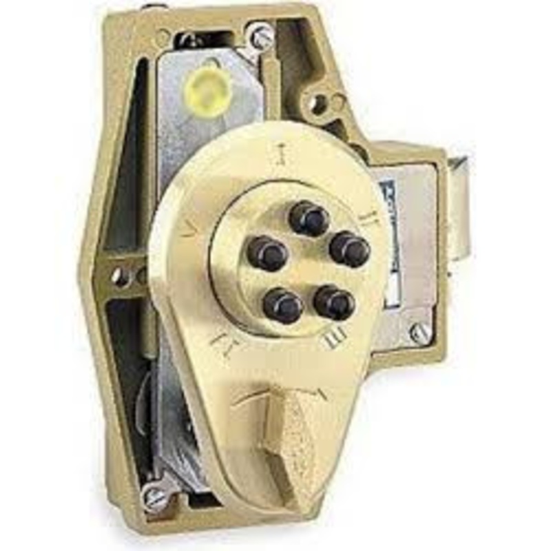 Simplex 9220000-04-41 Auxiliary Lock with Thumbturn 42498 in Dl Sprg Lth no Hldback inch Door in Satin Brass