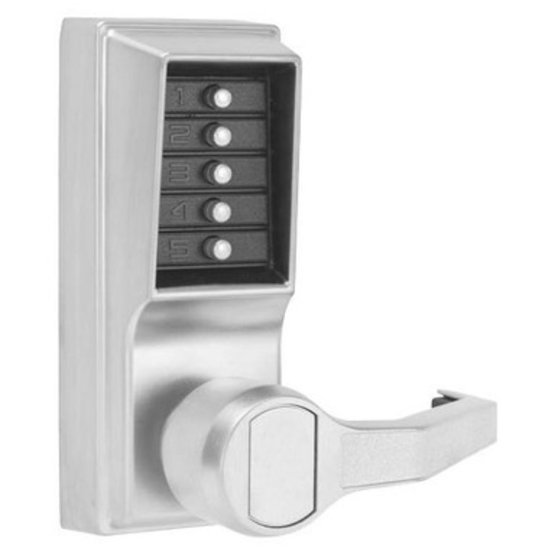 Simplex LL1032-26D-41 Pushbutton Lever Lock with no Key Override in Satin Chrome