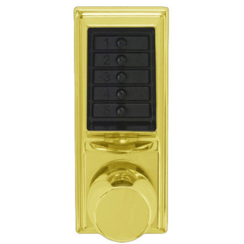 Simplex 1012-05-41 Pushbutton Cylindrical Lock with Knob Combination Entry only and no Key-Override in Antique Brass