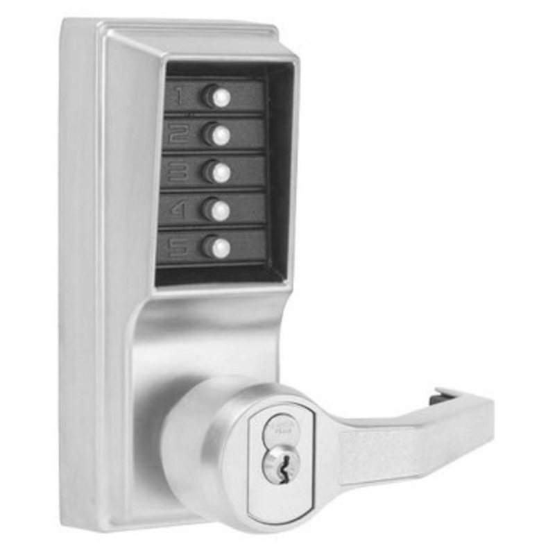 Simplex LL1042B-26D-41 Pushbutton Lever Lock with Best Core Override in Satin Chrome