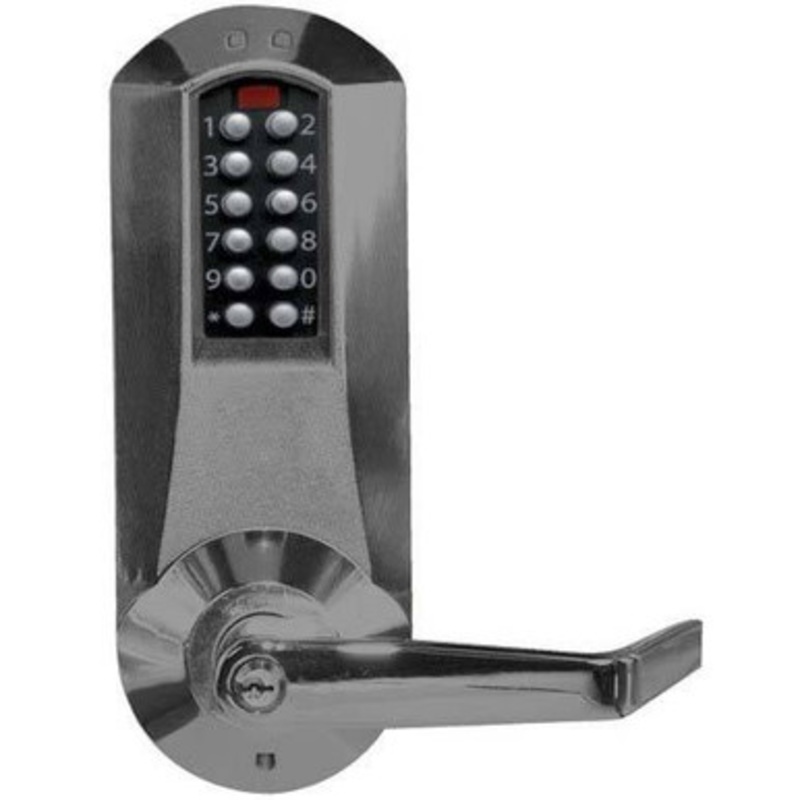 Dormakaba Eplex E5031XSWL-744-41 Pushbutton Cylindrical Lever Lock with Schlage ‘c’ Keyway in Dark Bronze with Brass Accents