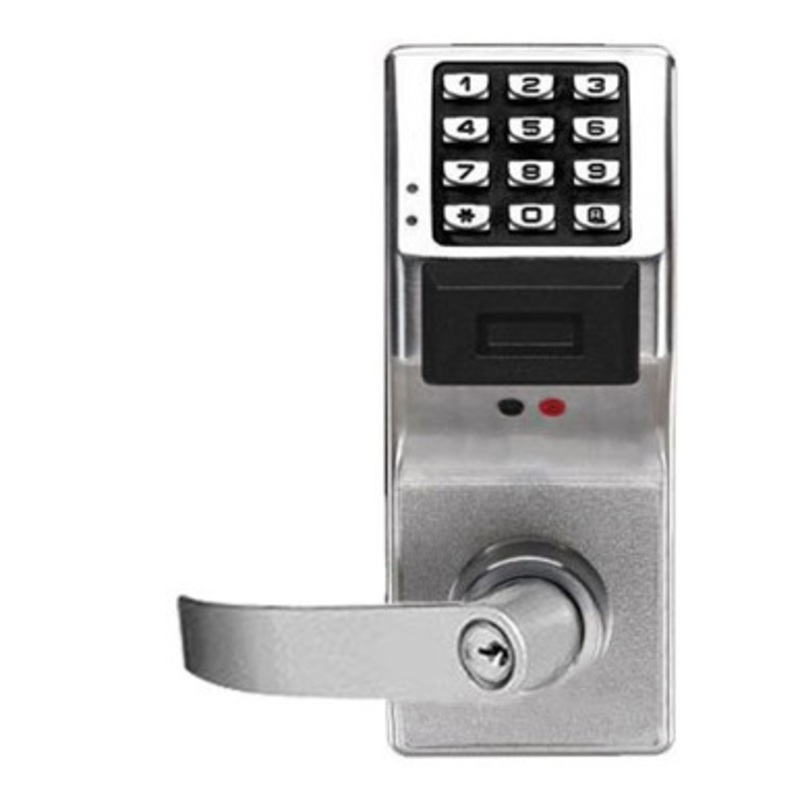 Alarm Lock PDL3075IC-S-US26D-W64 Trilogy Series PIN/Prox Digital Cylindrical Keyless Lock Regal Leverset with Schlage Core Override in Satin Chrome
