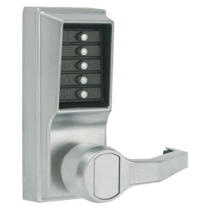Simplex LL1031-026-41 Passage  Pushbutton Lever Lock with no Key Override in Bright Chrome