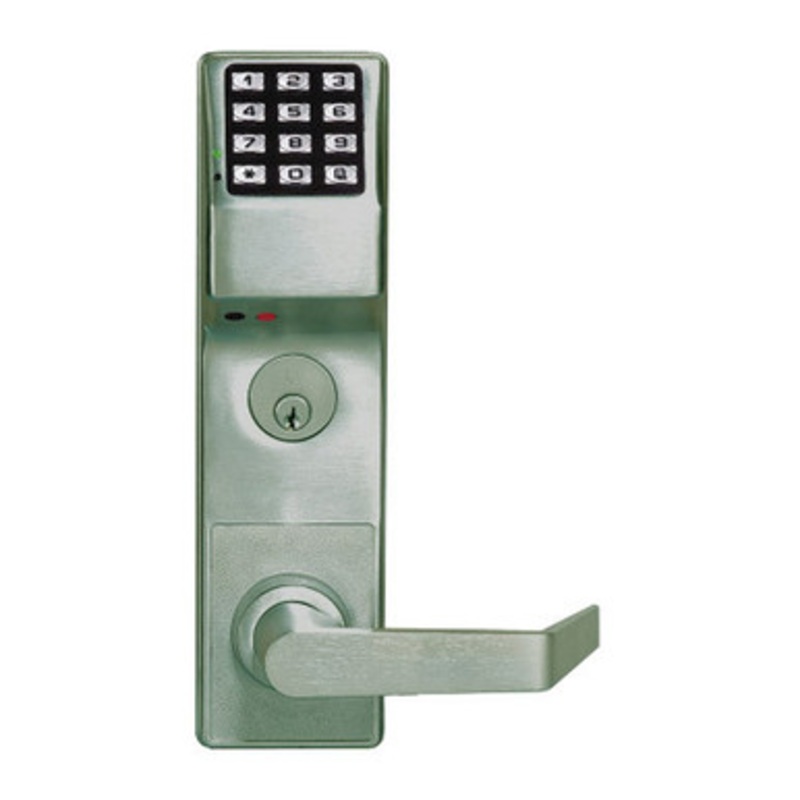 Alarm Lock DL4500DBR-US26D Trilogy Series Digital Mortise Privacy Keyless Pin Lock Straight Leverset in Satin Chrome