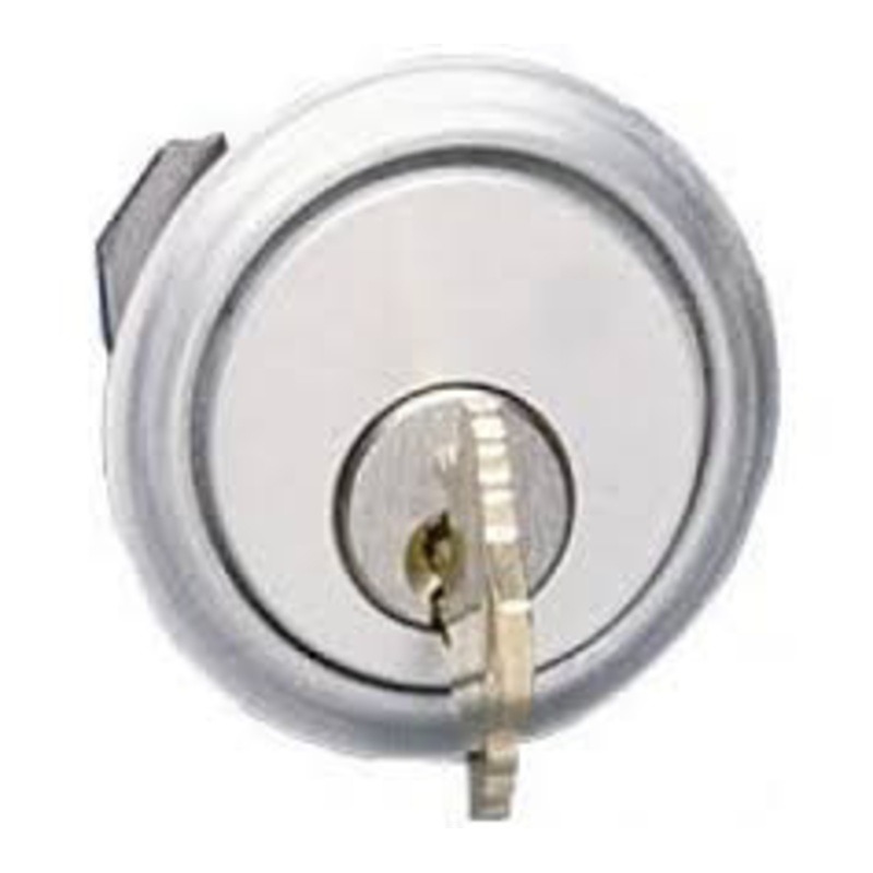 Alarm Lock CER-12345 Standard Rim Cylinder for use with ETDL series with 2 Cut Keys in Satin Chrome
