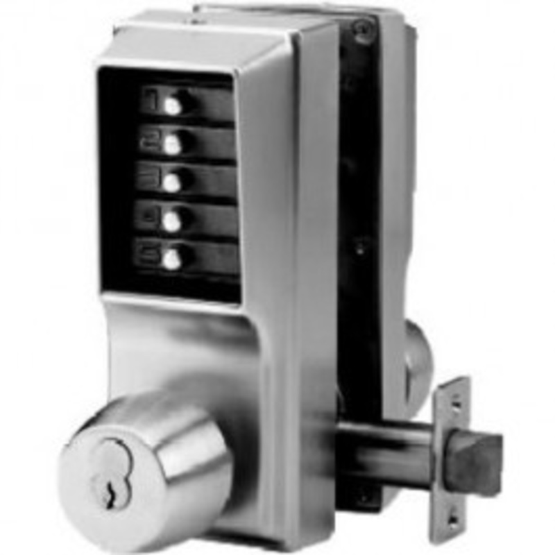 Simplex EE1021M/EE1021M-03-41 Cylindrical PBL Lock Withknob 1/2in Thrw Float Fp With234in Bs in Bright Brass