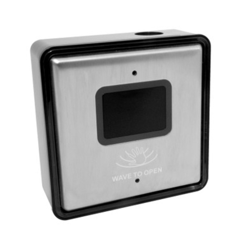 RCI 912-WBT-R 912 Series 2.4Ghz Touchless Actuator Kit, Waving Hand Icon, Includes 1 Switch and Receiver, Stainless Steel Finish
