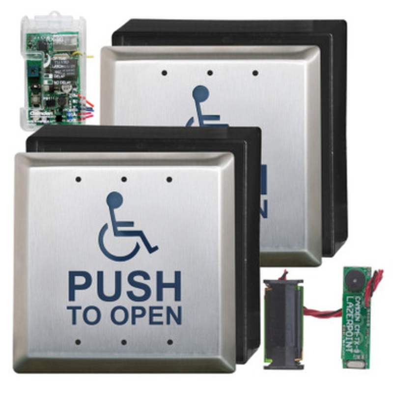Camden RFL454-LPA – Wireless Switch Kit w/ Advanced Receiver – Surface Shallow Box – Push Plate Switch & Wall Switch Transmitter