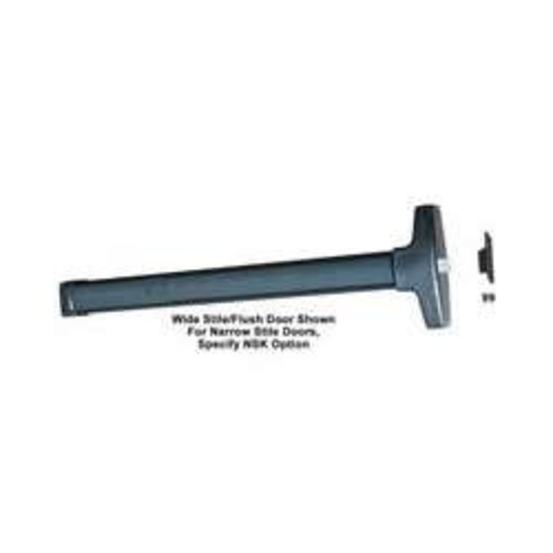 Detex V40 HD 628 99 36 Value Series Narrow Stile Rim Exit Device, Hex Dogging, 99 Surface Strike, 36 In. Device, Satin Aluminum Clear Anodized