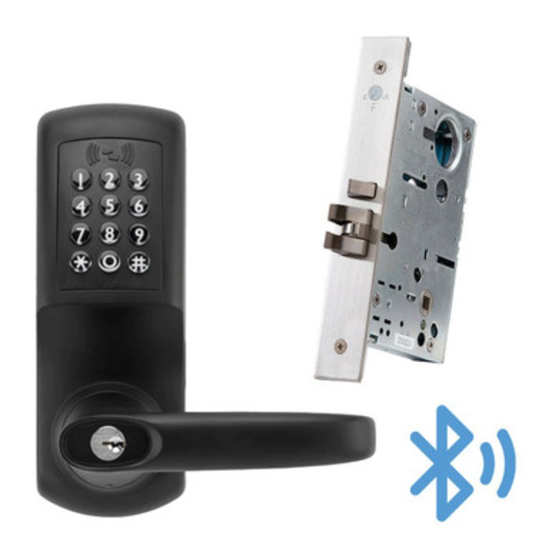 KIC5550 KWB BLE & Wi-Fi Enabled Lockset with Mortise Lock Body (Black)