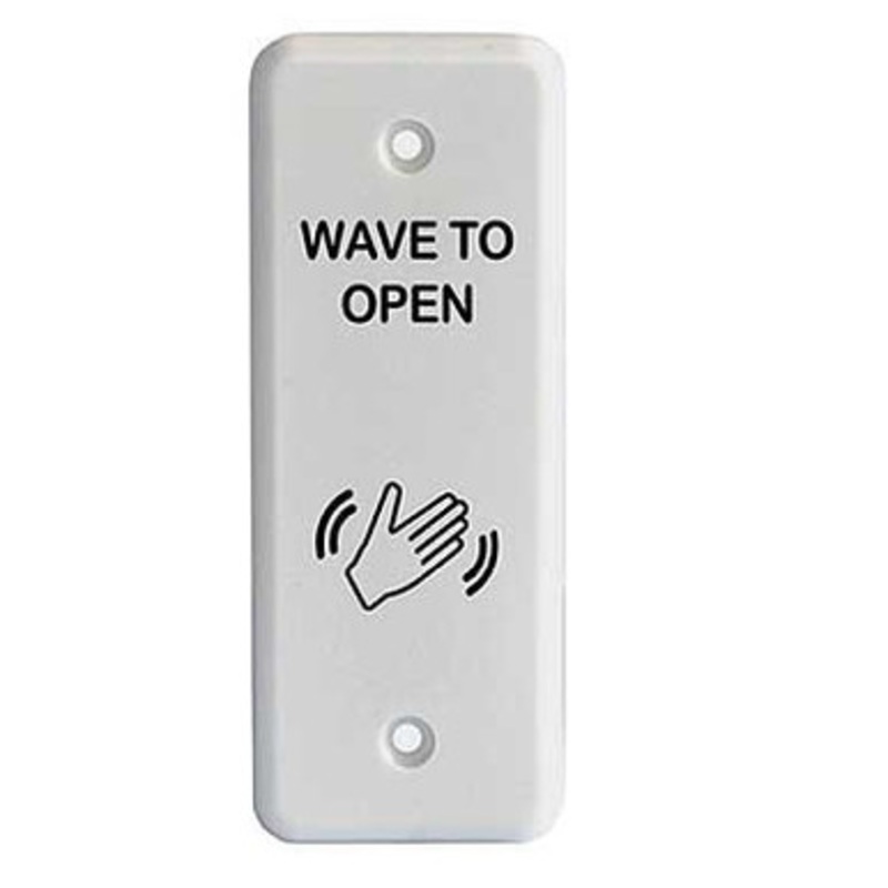 LCN 8310-813JWH Standard Duty Touchless Actuator, Jamb, Text & Wave Icon, White