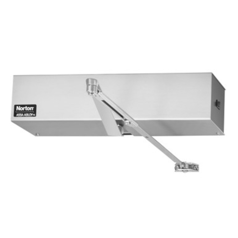 Norton 5630 689 Low Energy Door Operator, Surface Mount, Push Side, Top Jamb, Double Lever Arm Regular, Aluminum Painted