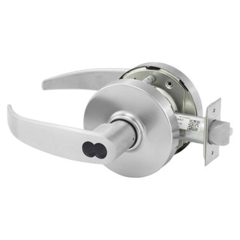 Sargent 2870-10G04 LP 26D Grade 1 Storeroom or Closet Cylindrical Lock, P Lever, SFIC Prep Disposable Core, Satin Chrome Finish, Not Handed
