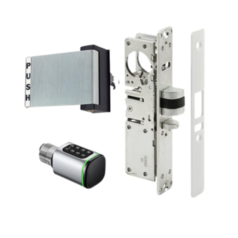 Smart WiFi Storefront Mortise Deadlatch in Aluminum Lock Kit