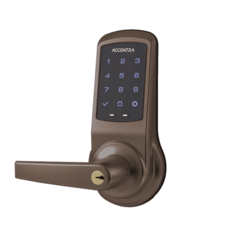 Yale MO-NTB623-NR 613E Grade 1 NexTouch Generation 3 Cylindrical Lock with Capacitive Touchscreen Keypad, No Deadbolt With Cylinder Override, Conventional Cylinder, PARA Keyway, Monroe Lever, Dark Oxidized Bronze Finish, Non-Handed