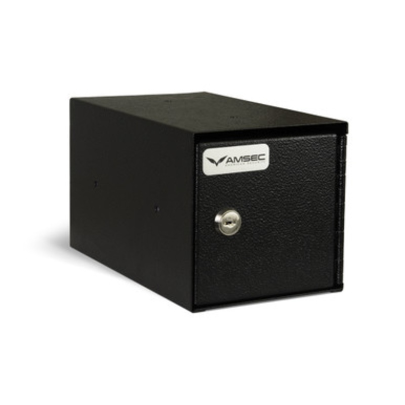 AMSEC TB0610-1  Undercounter Safe, Chicago Single Key Camlock, 6 Width x 10 Depth x 6 Height, Heavy Gauge Solid Steel, Powder Coated, Black