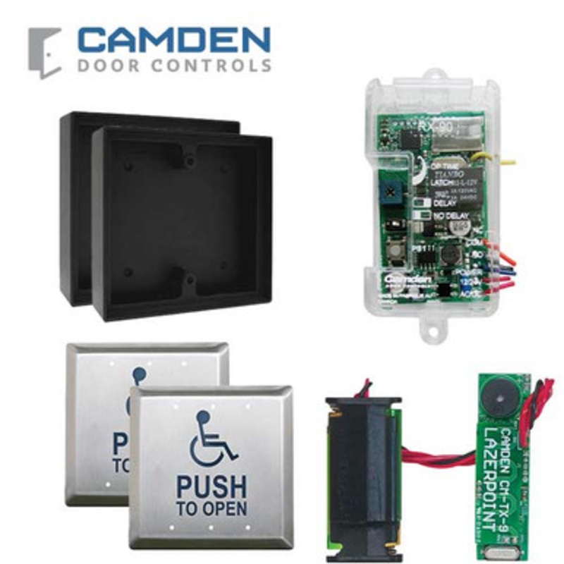 Camden RFL454-SA – Wireless Switch Kit w/ Advanced Receiver – Surface Box – Push Plate Switch & Mounting Plates & Wall Switch Transmitter