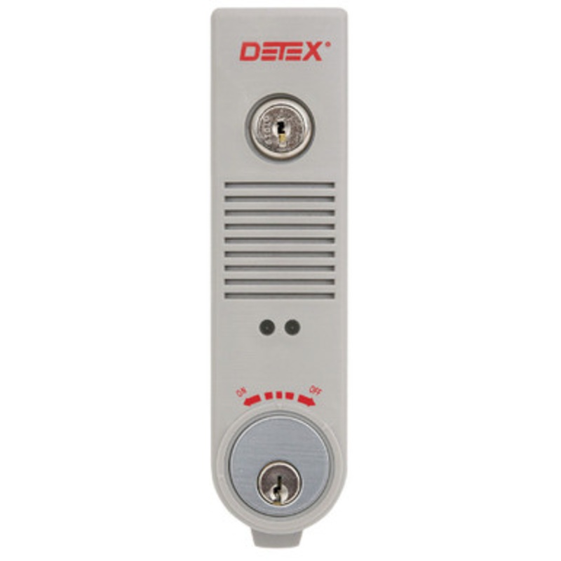 Detex EAX-500SK2 GRAY Exit Alarm, Surface Mount, Battery Powered, Two MS-1039S Magnetic Switches, Gray Finish