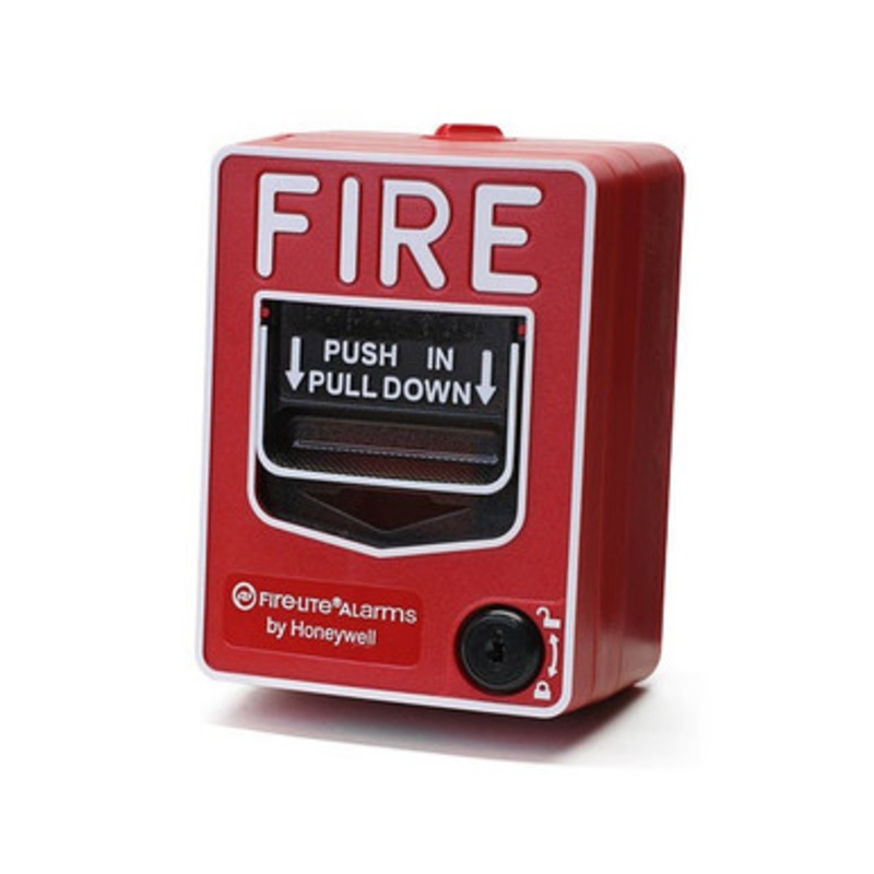 FIRELITE HONEYWELL BG-12LO Dual-Action Pull Station with SPST N/O Switch, Screw Terminal Connections, Key Lock, for Outdoor Use, does not Include Backbox