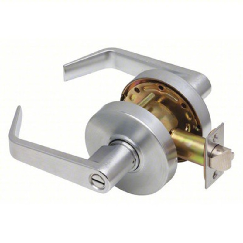 GENERAL LOCK L140R 626 234 S ANSI Privacy Cylindrical Leverset Clutched R-Lever Grade-1 2-3/4 Backset  Satin Chrome