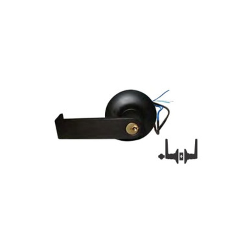 General LockCylindrical Leverset, Electrified, Fail Secure, Clutched R-Lever, Grade-1, SFIC Keyway, 24 Volt DC, 180 Degree, Dark Bronze, For Storeroom