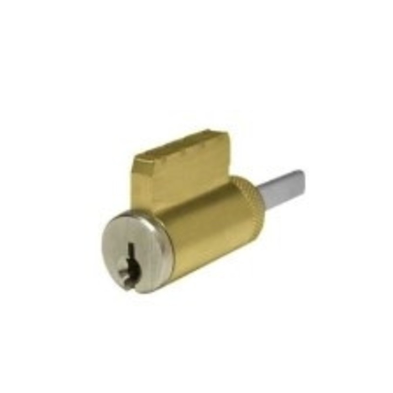 Key-In-Lever Cylinder, Universal, Schlage Style, 6-Pin, Kwikset Keyway, Keyed Different, 2-Key Blank, Solid Brass, Satin Chrome, With Screw-On End Cap