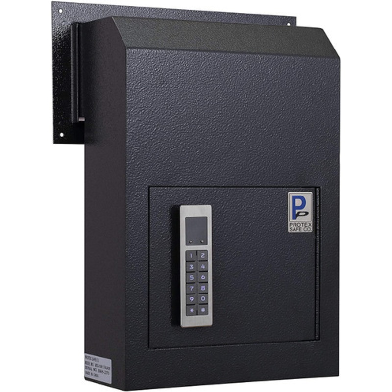 Protex WSS-159E II Through The Door Drop Box with Electronic Lock Black