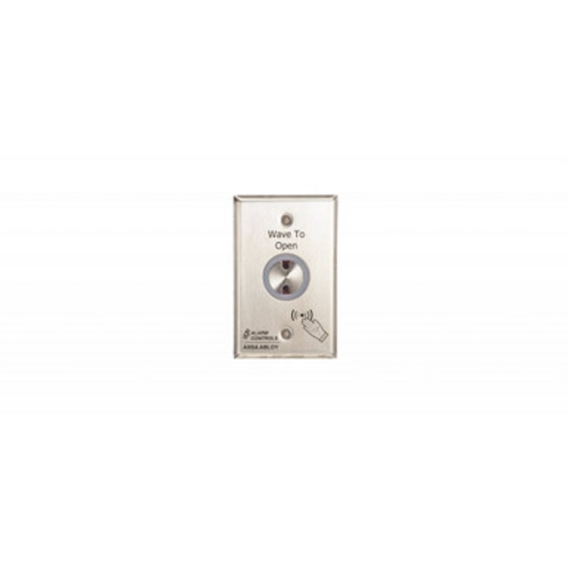 Alarm Controls NTS-1 Exit Station Switch, No Touch Request, SPDT Relay, 1-Gang, 12/24 Volt DC, 2 Ampere at 30 Volt AC/DC, -25 to 55 Deg C, Stainless Steel
