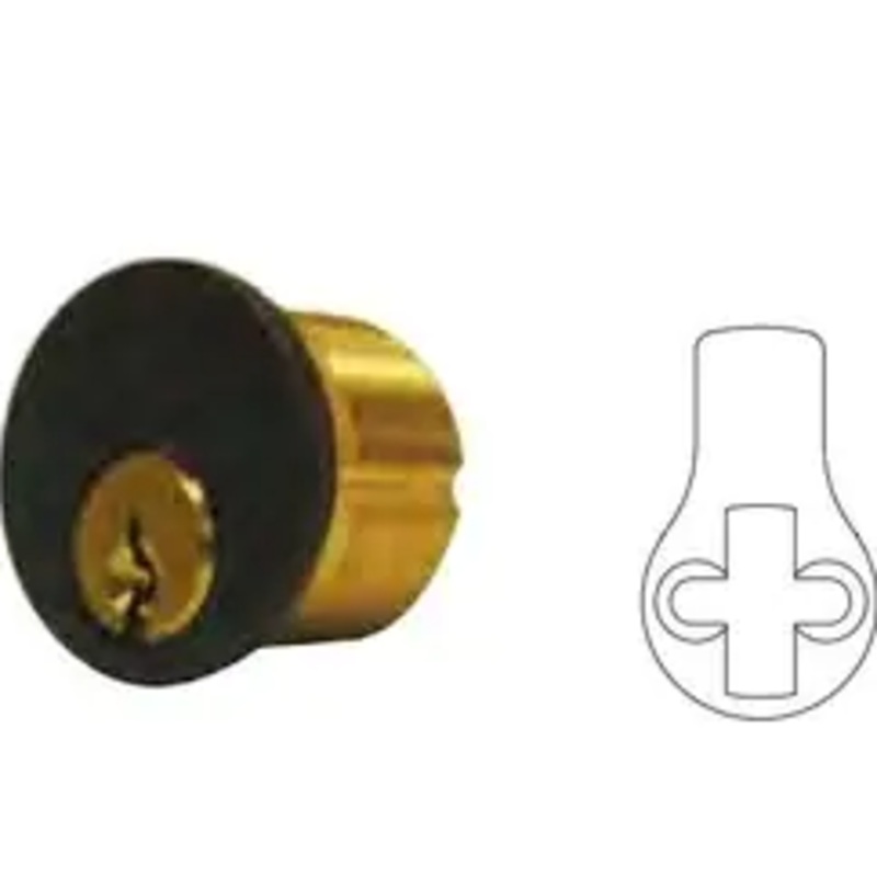 GENERAL LOCKMC100 SC 10B AR KA2 Mortise Cylinder, Schlage C Keyway, Adams Rite Cam, 2-Key Blank, 1 Length, Solid Brass, Oil Rubbed Dark Bronze