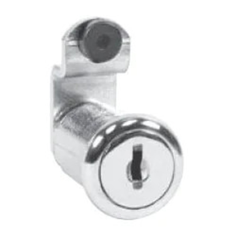 NATIONAL CABINET C8053-KA-14A Drawer Cam Lock Key Alike Disc Tumbler, 90 Degree Cam Turn, Lipped/Overlay/Flush Mount, 1-3/16 Length Cylinder, Bright Nickel, With 2 Removable Key in Locked/Unlocked Position