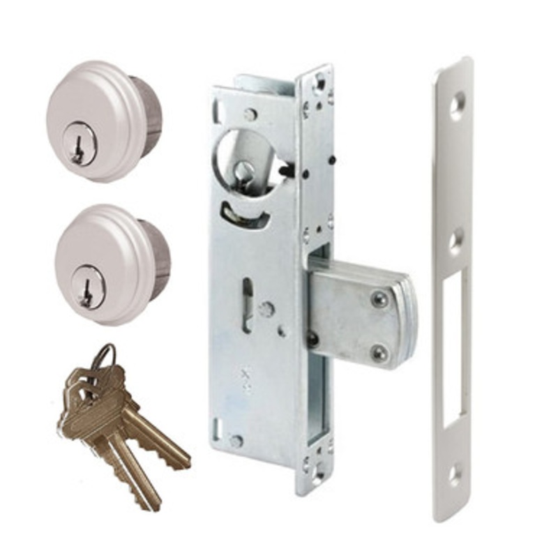 Storefront Deadbolt with 2 Key Cylinders in Aluminum Finish