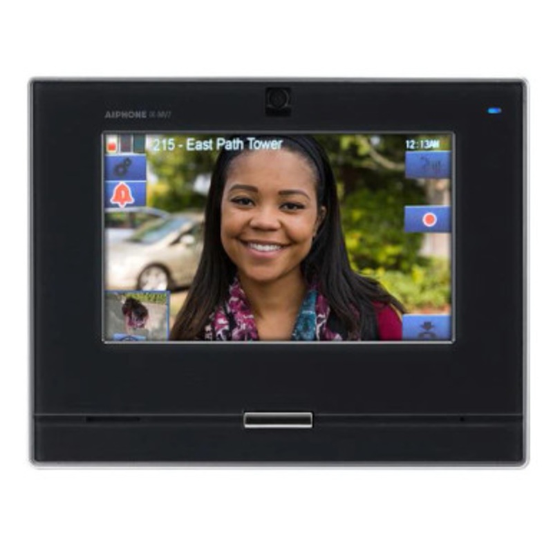 Aiphone IX-MV7-B SIP Compatible IP Video Master Station 7 Touchscreen and Hands-free, Black
