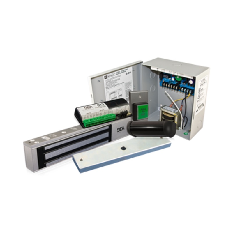 BEA 10ACP6 Single Door Package with R2E-100 focused active infrared presence detection pattern for secure Request to Exit and a 600 lb Maglock