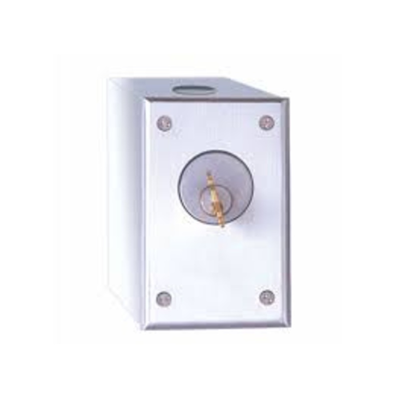 Camden CM-1020 Cast Aluminum Key Switch, Single Gang with Surface Mount Box, SPDT Momentary