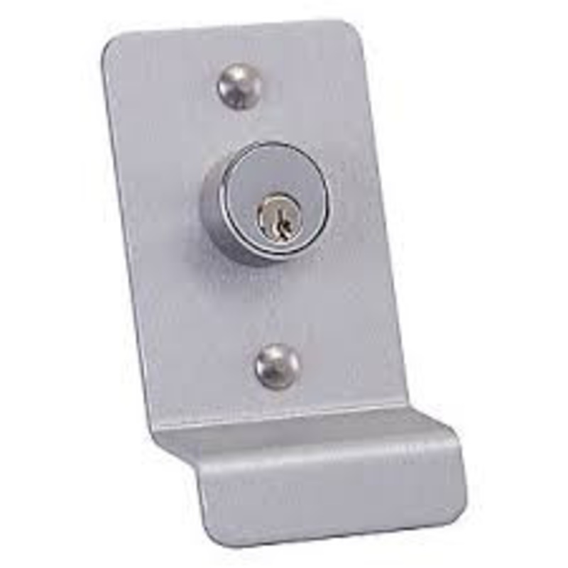 Detex 03P 628 P Pull Plate with Cylinder Hole, for Value Series Devices, Satin Aluminum Clear Anodized