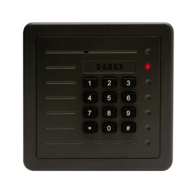 HID 5355AGK00 Card Reader ProxPro with Wiegand output, Keypad and Terminal Strip, Charcoal Gray,