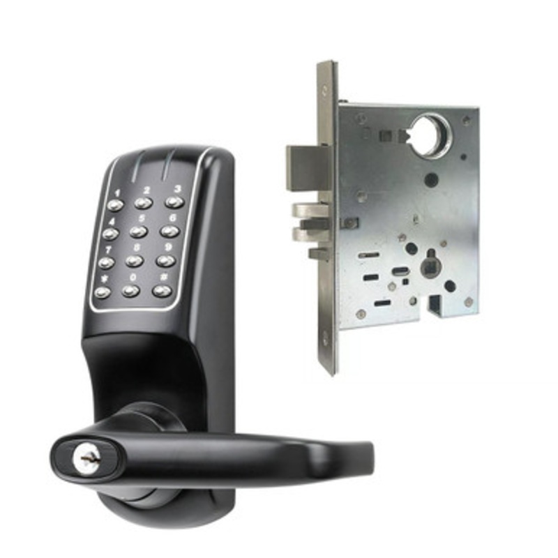KeyInCode KIC5255 Pin Code Lockset & Mortise Latch With Auto-Deadbolt (Black)