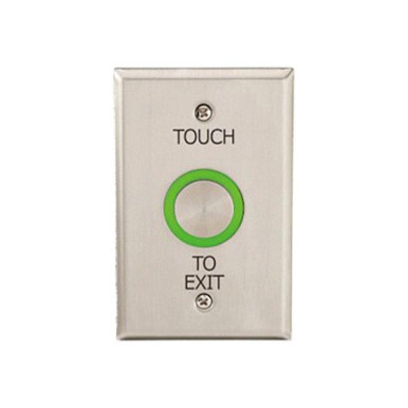 Locknetics / Locknetics Access Control Accessories TS-100  Pushbutton Touch Sense Switch, Touch To Exit, Single Gang Plate, Satin Stainless Steel