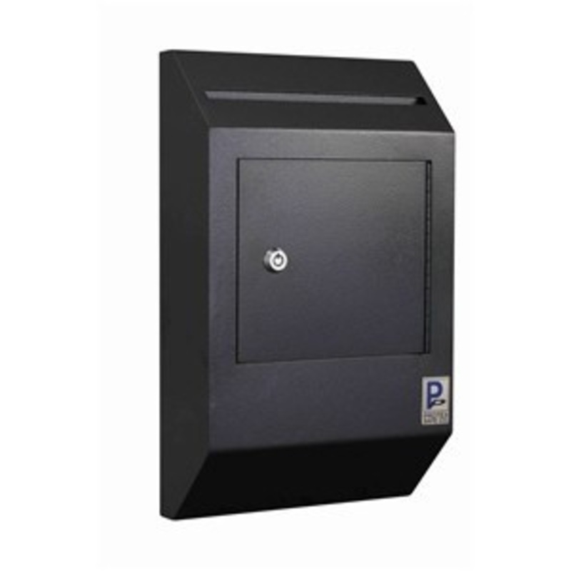 Protex Wall-Mount Locking Payment Drop Box WDB-110 Black